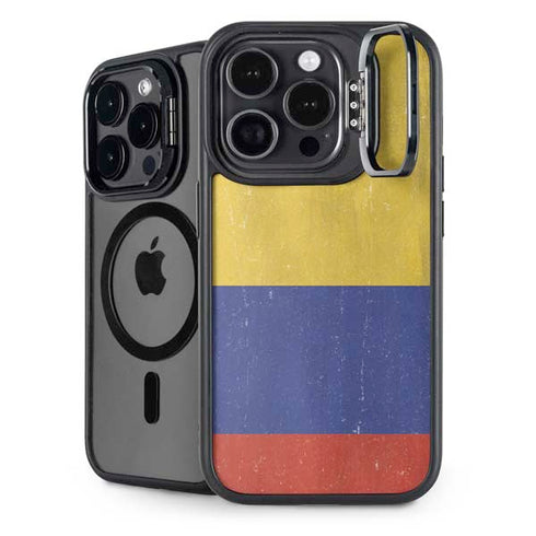 Colombia Flag Distressed iPhone 14 Pro Kickstand Case